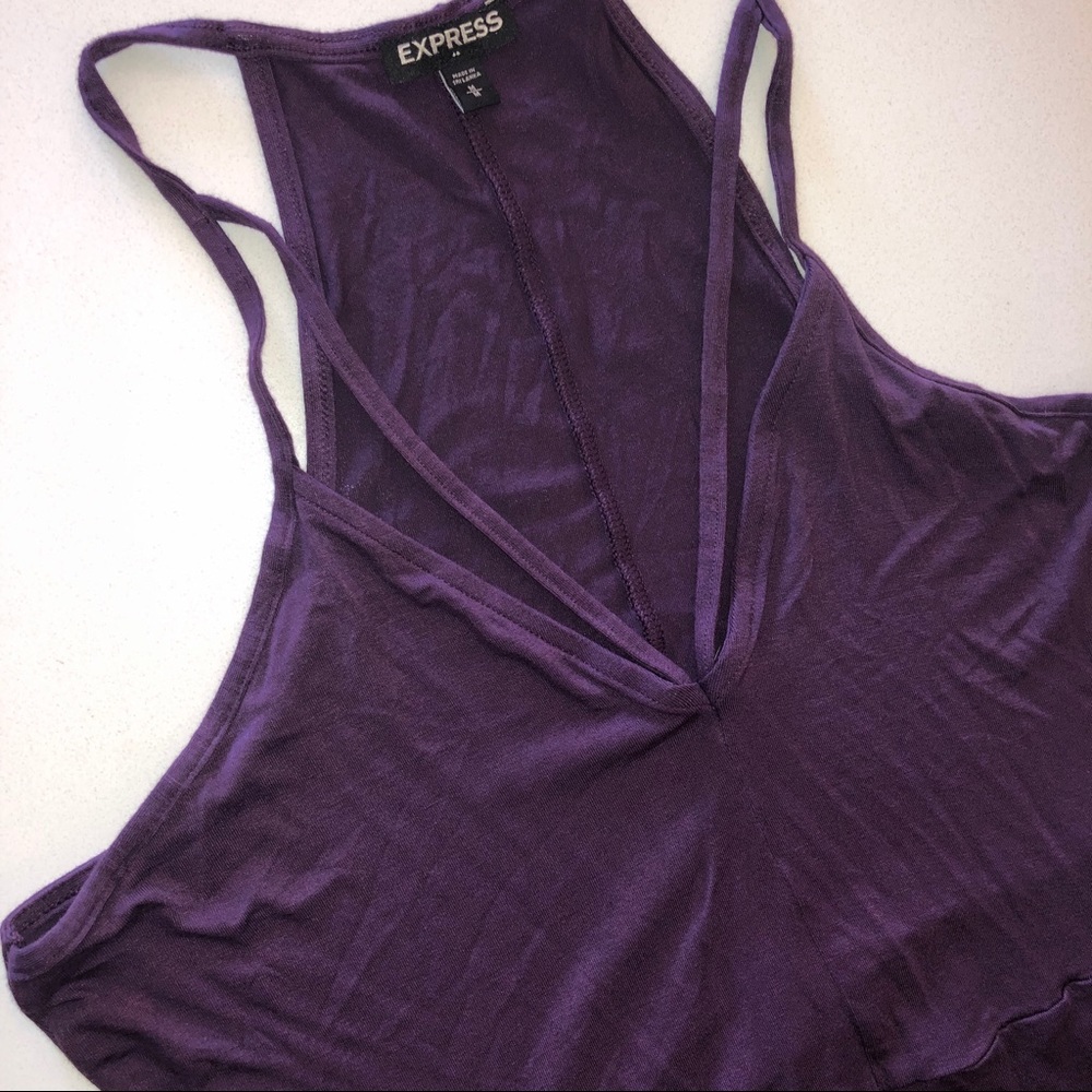 Express Soft and Swing Purple Strappy Dress M - Picture 4 of 4
